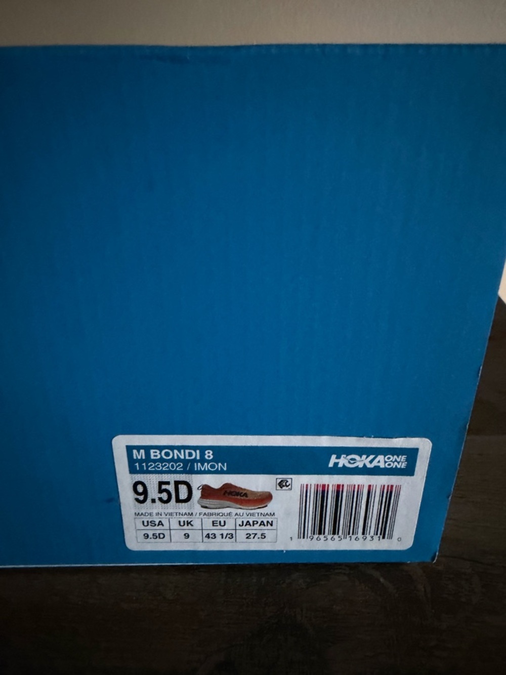 NWB Men's HOKA Bondi 8 'Impala Mock Orange' Men's Size 9.5 - Picture 8 of 9